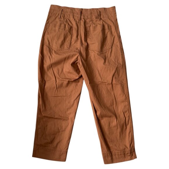Madewell Herringbone Paperbag Pants in Warm Hickory (Rusty Brown) Womens Sz 31 - Picture 6 of 10